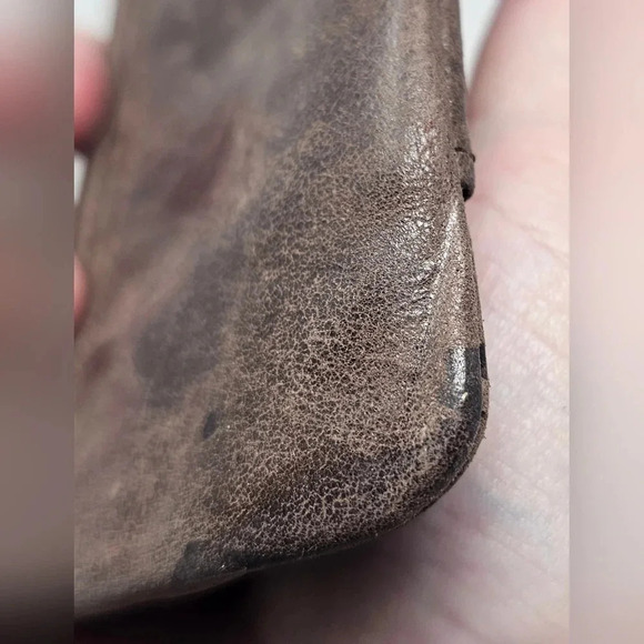 Fossil Small Brown Leather ID Card Coin Holder Logo Key Ring Multi-Pocket Wallet - Picture 5 of 11